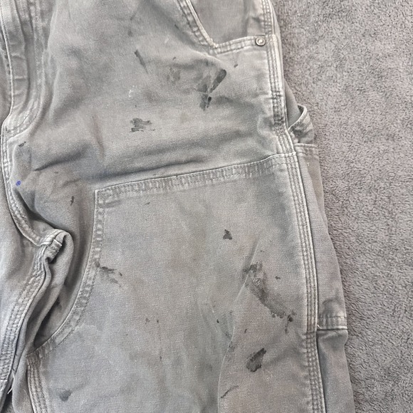 Carhartt Gray Relaxed Fit Work Overalls Reinforced Double Knees 36x32 Workwear - Picture 5 of 13